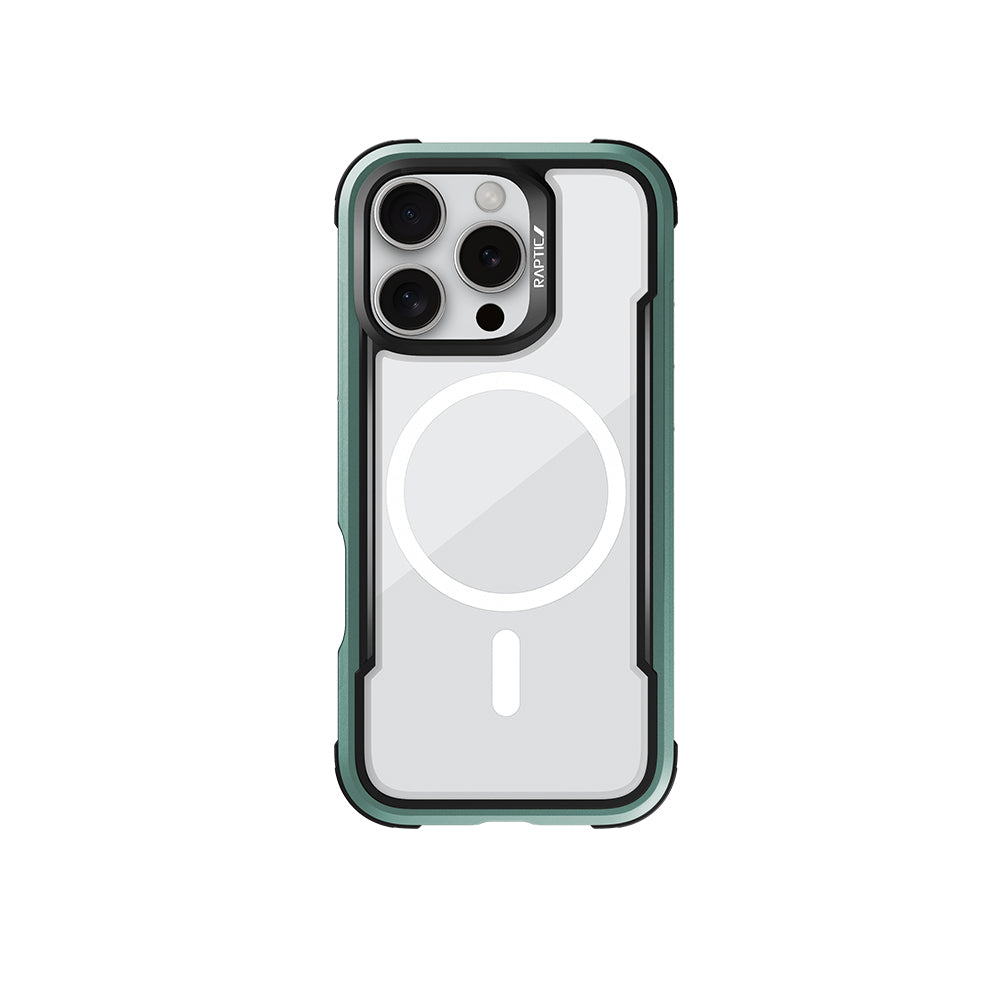 Apple iPhone 16 Pro Kılıf M-safe Şarj Özellikli Airbagli Raptic Shield Serisi Şeffaf Arka Yüzey Kapak Kırmızı