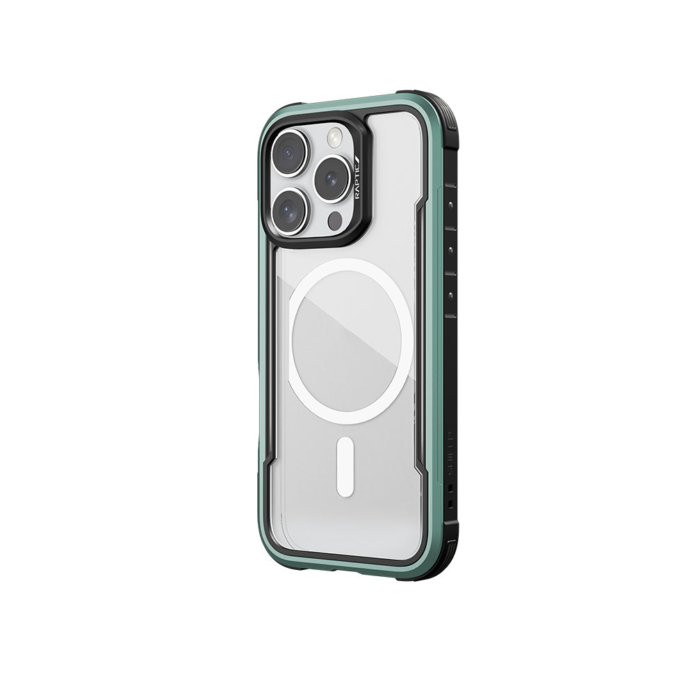 Apple iPhone 16 Pro Kılıf M-safe Şarj Özellikli Airbagli Raptic Shield Serisi Şeffaf Arka Yüzey Kapak Kırmızı