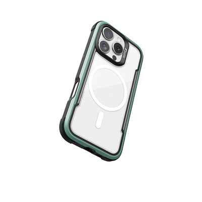 Apple iPhone 16 Pro Kılıf M-safe Şarj Özellikli Airbagli Raptic Shield Serisi Şeffaf Arka Yüzey Kapak Kırmızı