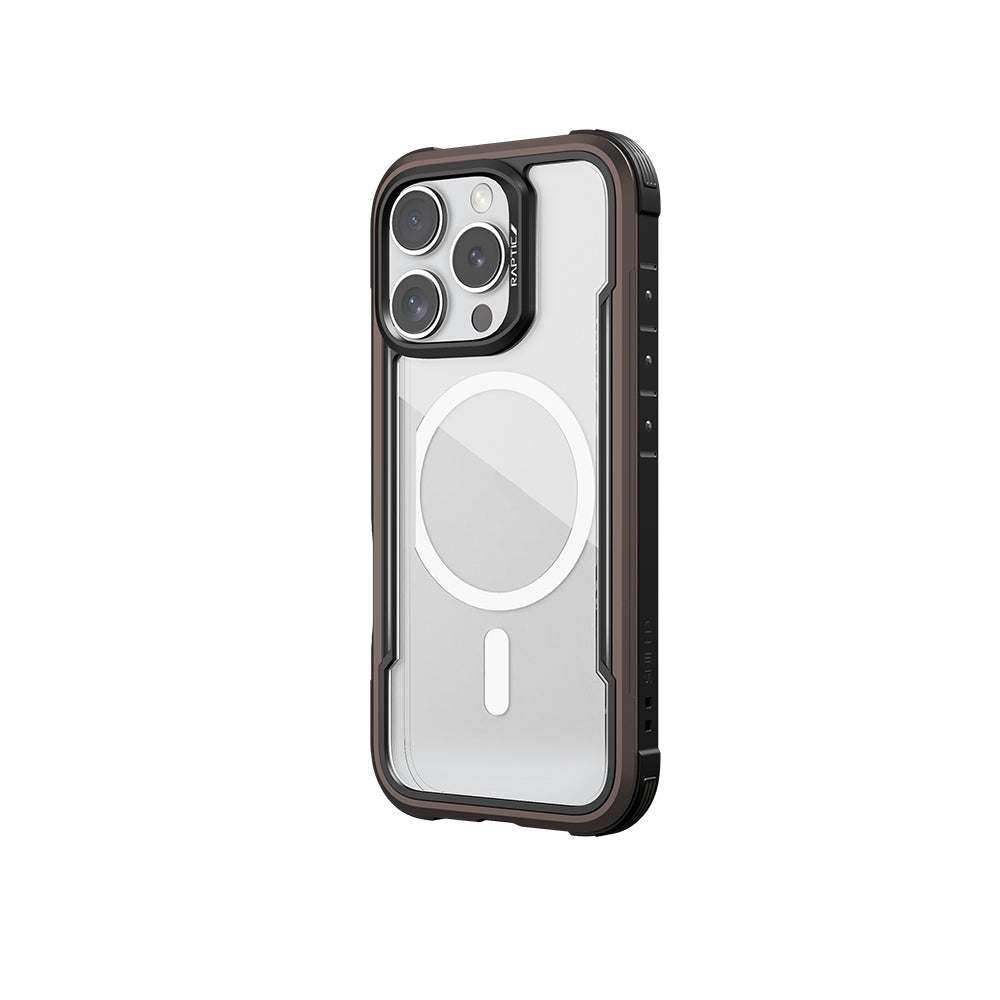 Apple iPhone 16 Pro Kılıf M-safe Şarj Özellikli Airbagli Raptic Shield Serisi Şeffaf Arka Yüzey Kapak Kırmızı