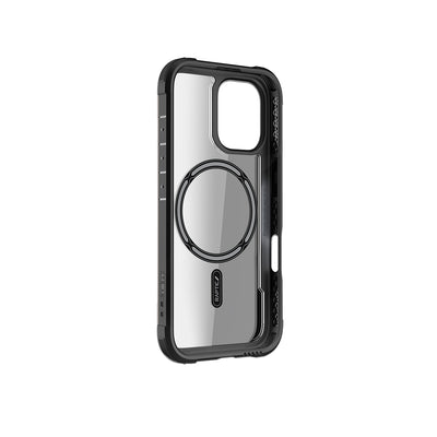 Apple iPhone 16 Pro Kılıf M-safe Şarj Özellikli Airbagli Raptic Shield Serisi Şeffaf Arka Yüzey Kapak Kırmızı