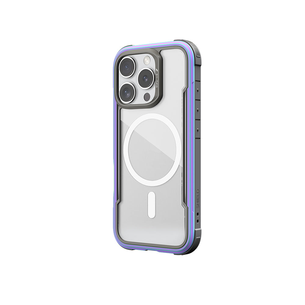 Apple iPhone 16 Pro Kılıf M-safe Şarj Özellikli Airbagli Raptic Shield Serisi Şeffaf Arka Yüzey Kapak Kırmızı