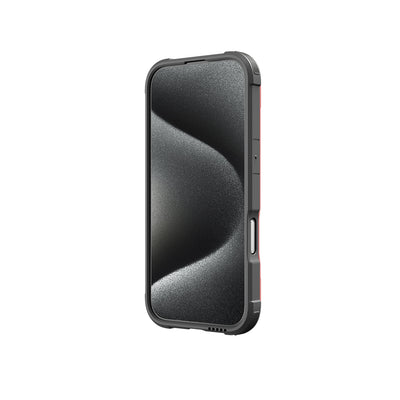 Apple iPhone 16 Pro Kılıf M-safe Şarj Özellikli Airbagli Raptic Shield Serisi Şeffaf Arka Yüzey Kapak Kırmızı