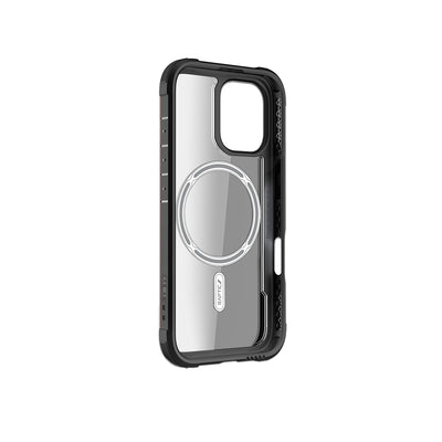Apple iPhone 16 Pro Kılıf M-safe Şarj Özellikli Airbagli Raptic Shield Serisi Şeffaf Arka Yüzey Kapak Kırmızı