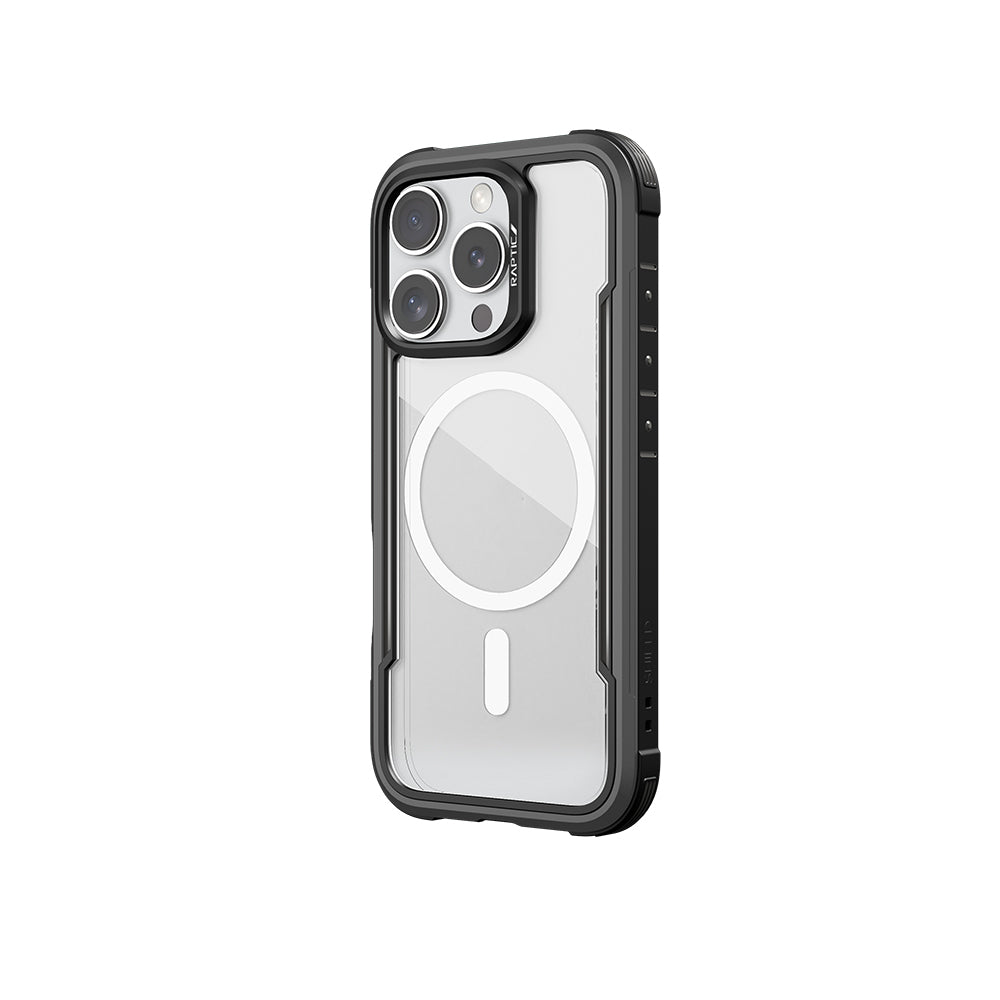 Apple iPhone 16 Pro Kılıf M-safe Şarj Özellikli Airbagli Raptic Shield Serisi Şeffaf Arka Yüzey Kapak Kahverengi
