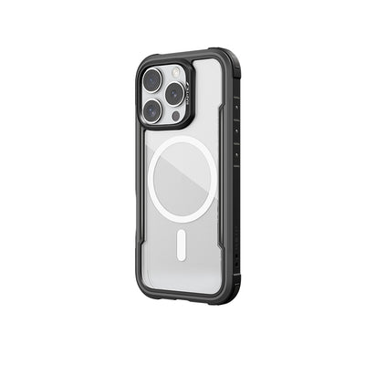Apple iPhone 16 Pro Kılıf M-safe Şarj Özellikli Airbagli Raptic Shield Serisi Şeffaf Arka Yüzey Kapak Kahverengi