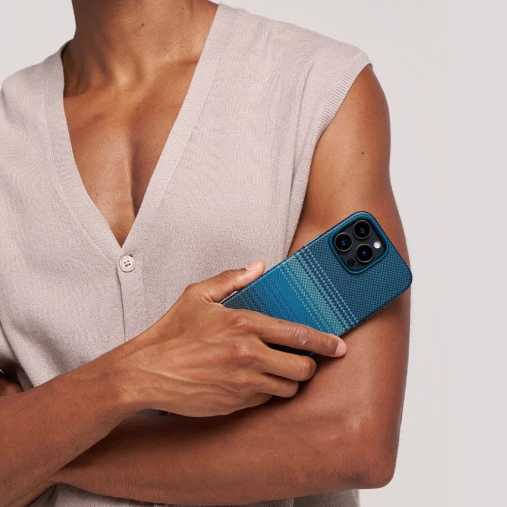 iPhone 16 Pro Kılıf M-safe Şarj Özellikli Aramid Fiber Pitaka Military-Grade Sunset-Moonrise Serisi Moonrise Kılıf