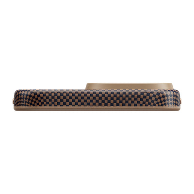 Apple iPhone 16 Pro Kılıf Magsafe Şarj Özellikli Aramid Fiber Pitaka Military-Grade Sunset-Moonrise Serisi Sunset Kapak Kahverengi