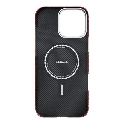 iPhone 16 Pro Kılıf M-safe Şarj Özellikli Aramid Fiber Pitaka Tactile Woven Monogram Serisi Kılıf