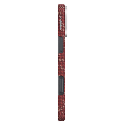Apple iPhone 16 Pro Kılıf M-safe Şarj Özellikli Aramid Fiber Pitaka Tactile Woven Monogram Serisi Kapak Siyah