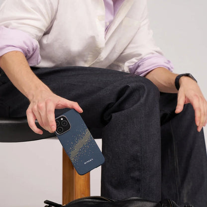 iPhone 16 Pro Kılıf M-safe Şarj Özellikli Aramid Fiber Pitaka Tactile Woven Starpeak Serisi Milky Way Galaxy Kılıf