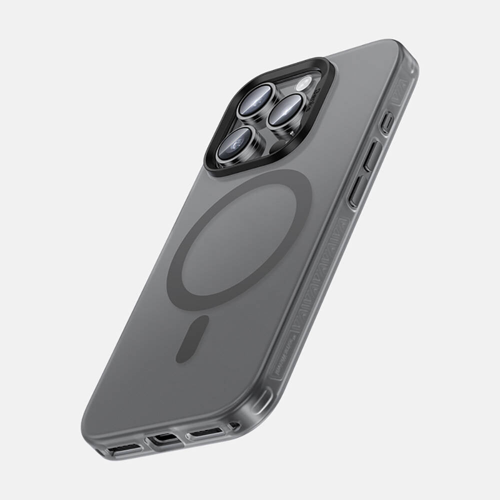 Apple iPhone 16 Pro Kılıf Magsafe Şarj Özellikli Benks Lucid Armor Kapak Titanyum-Gri