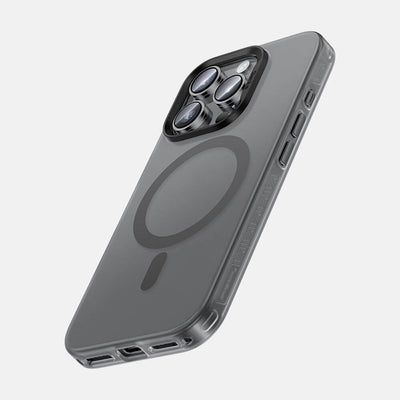 Apple iPhone 16 Pro Kılıf Magsafe Şarj Özellikli Benks Lucid Armor Kapak Titanyum-Gri