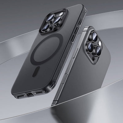 Apple iPhone 16 Pro Kılıf Magsafe Şarj Özellikli Benks Lucid Armor Kapak Titanyum-Gri