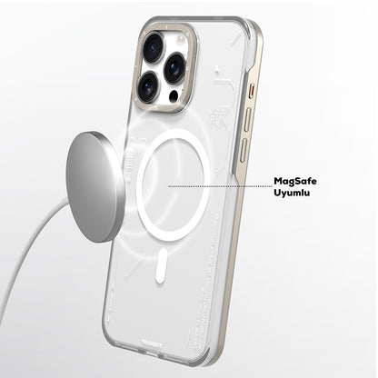 iPhone 16 Pro Kılıf M-safe Şarj Özellikli Çıkarılabilir Arka Yüzeyli Youngkit Mecha Kılıf