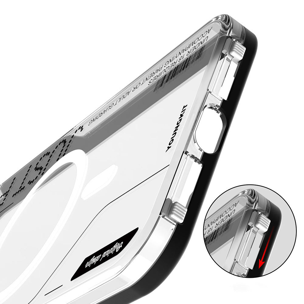 iPhone 16 Pro Kılıf M-safe Şarj Özellikli Çıkarılabilir Arka Yüzeyli Youngkit Mecha Kılıf