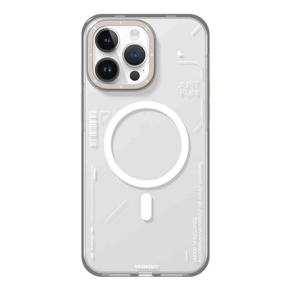 Apple iPhone 16 Pro Kılıf Magsafe Şarj Özellikli Çıkarılabilir Arka Yüzeyli Youngkit Mecha Kapak Siyah