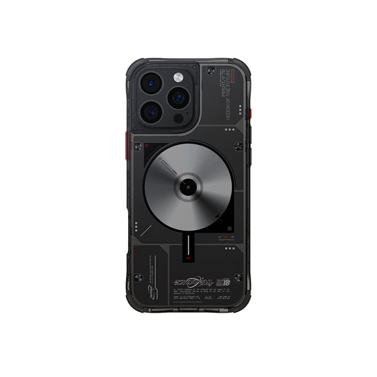 iPhone 16 Pro Kılıf M-safe Şarj Özellikli Disk Desenli Airbag Tasarımlı Skinarma Nova Kılıf