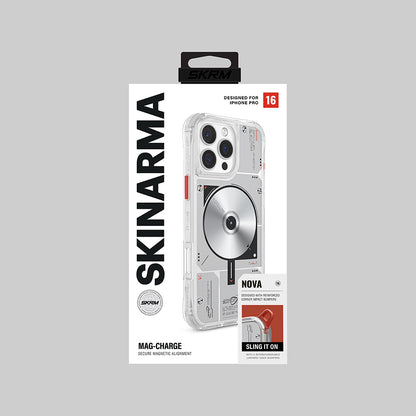 iPhone 16 Pro Kılıf M-safe Şarj Özellikli Disk Desenli Airbag Tasarımlı Skinarma Nova Kılıf