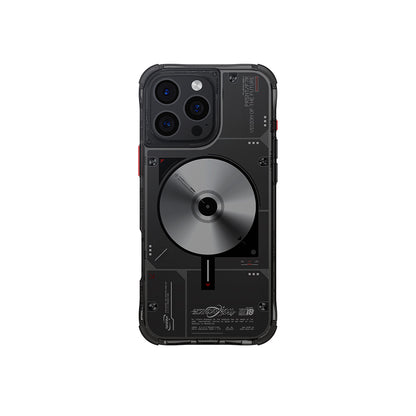 iPhone 16 Pro Kılıf M-safe Şarj Özellikli Disk Desenli Airbag Tasarımlı Skinarma Nova Kılıf