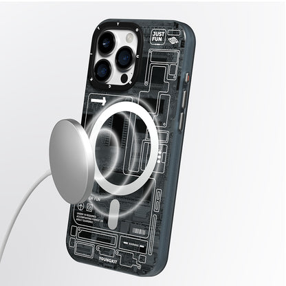 iPhone 16 Pro Kılıf M-safe Şarj Özellikli Kamera Denetim Butonlu Youngkit Technology Serisi Kılıf