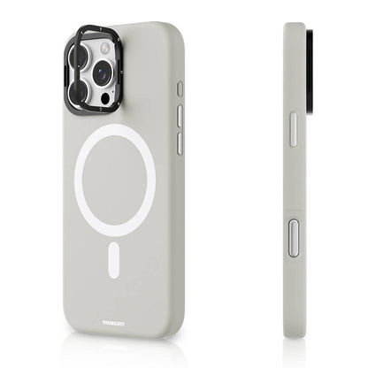 iPhone 16 Pro Kılıf M-safe Şarj Özellikli Kamera Standlı Youngkit Bitty Cream Kılıf