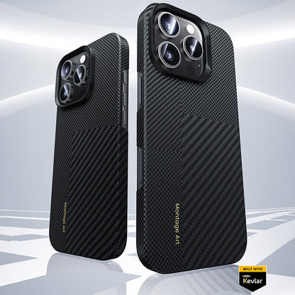 iPhone 16 Pro Kılıf M-safe Şarj Özellikli Karbon Fiber Benks Montage ArmorAir Kevlar Kılıf