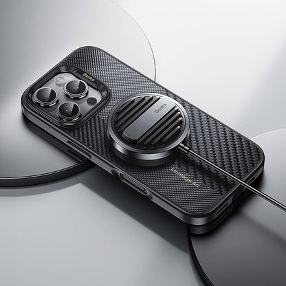 iPhone 16 Pro Kılıf M-safe Şarj Özellikli Karbon Fiber Benks Montage Hybrid ArmorPro Kevlar Kılıf