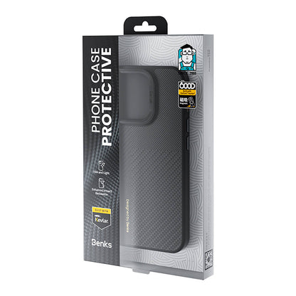 iPhone 16 Pro Kılıf M-safe Şarj Özellikli Karbon Fiber Benks Montage Hybrid ArmorPro Kevlar Kılıf
