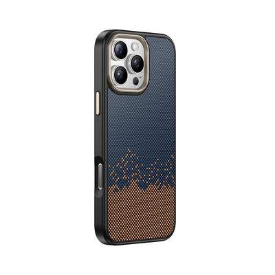 Apple iPhone 16 Pro Kılıf M-safe Şarj Özellikli Karbon Fiber Görünümlü Zore Antina Kapak Mavi