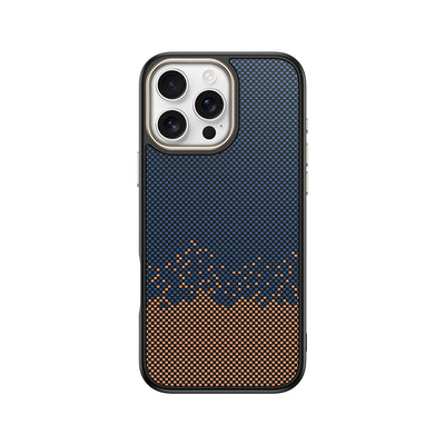 Apple iPhone 16 Pro Kılıf M-safe Şarj Özellikli Karbon Fiber Görünümlü Zore Antina Kapak Mavi