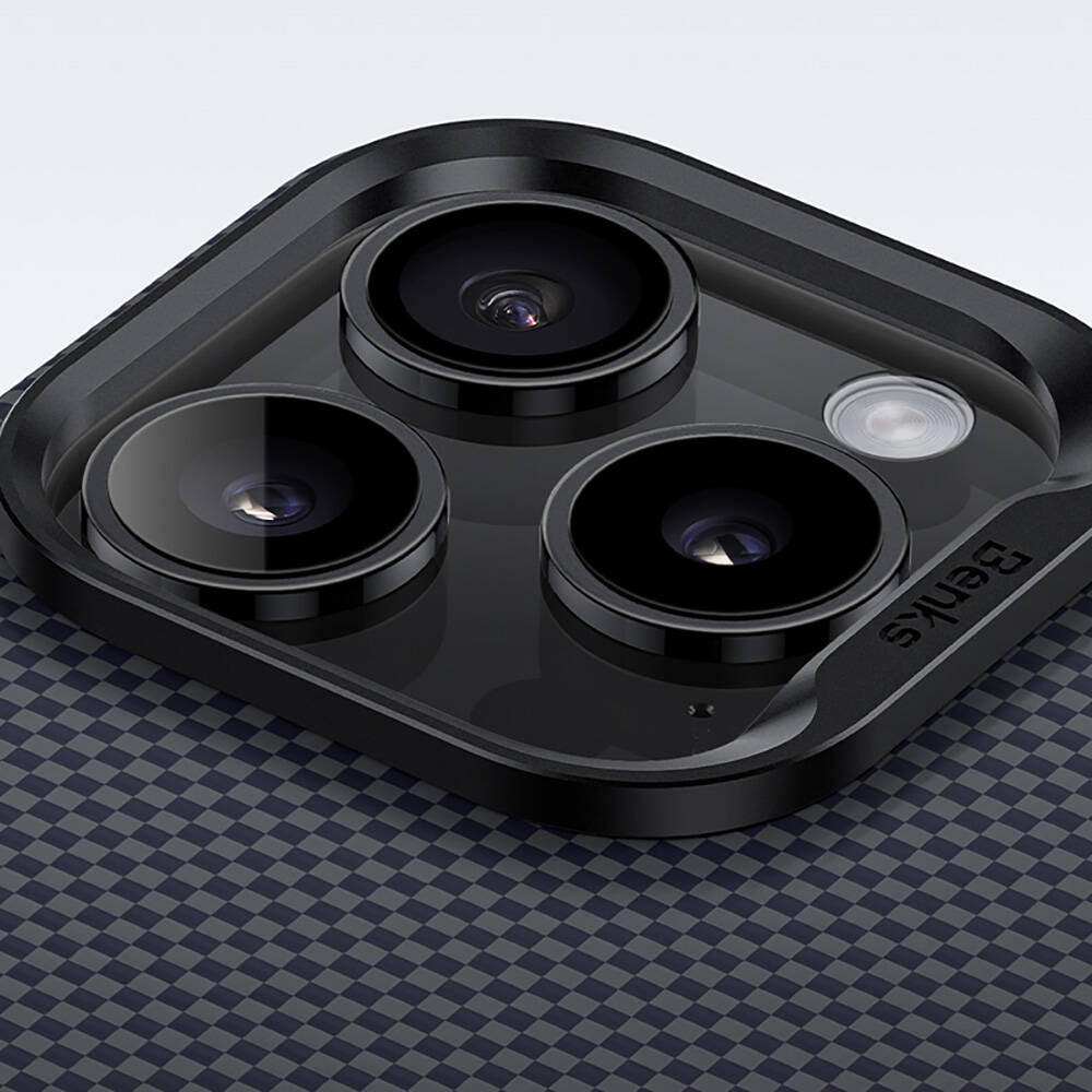 iPhone 16 Pro Kılıf M-safe Şarj Özellikli Karbon Fiber Tasarımlı Benks Aurora ArmorPro Kevlar Kılıf