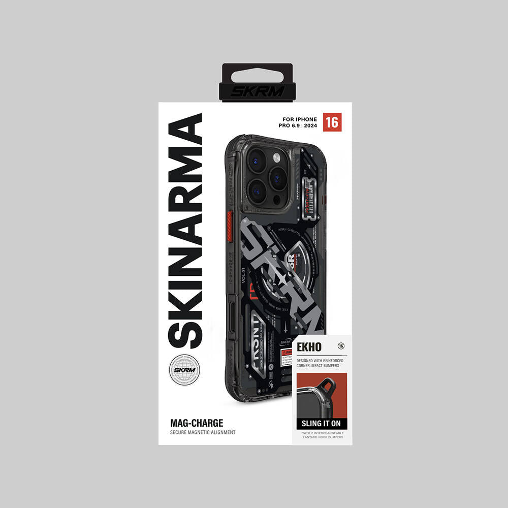 iPhone 16 Pro Kılıf M-safe Şarj Özellikli Katmanlı Makine Temalı SkinArma Ekho Kılıf