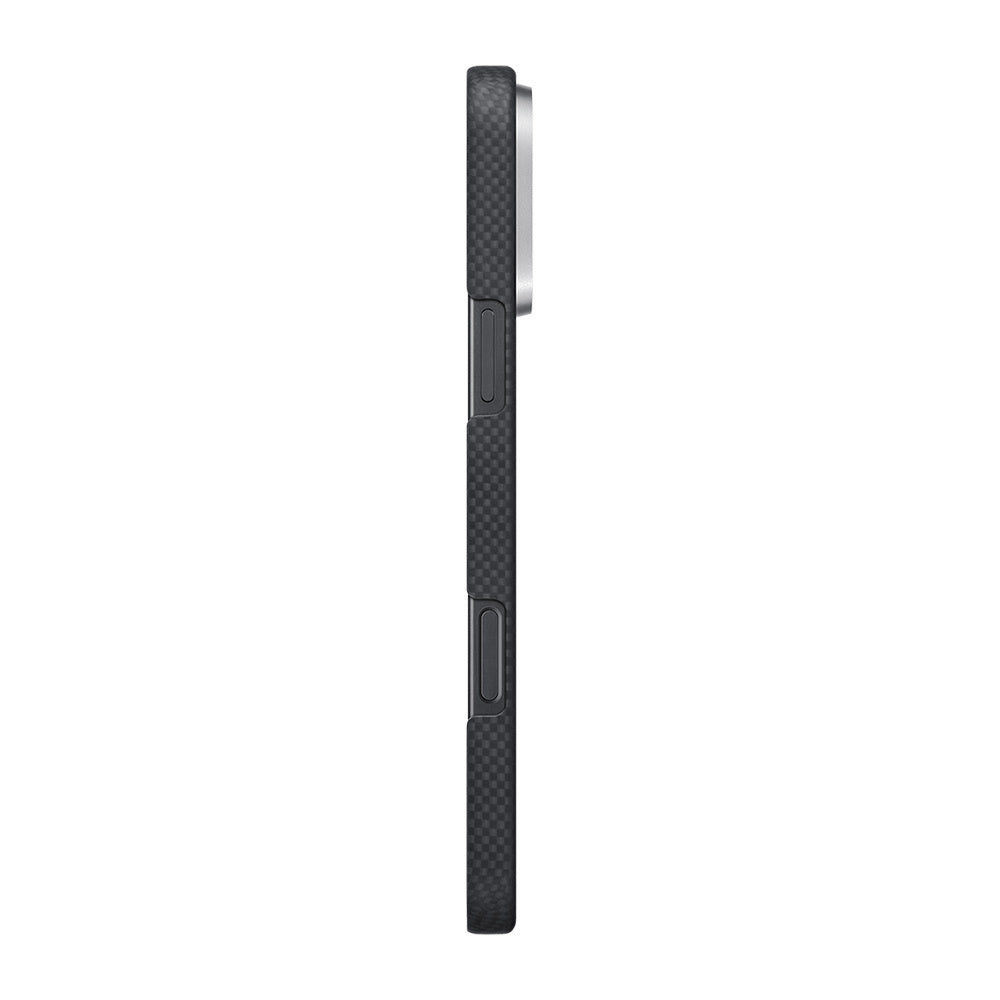 Apple iPhone 16 Pro Kılıf Magsafe Şarj Özellikli Lumintex Teknolojili Fosforlu Aramid Fiber Pitaka Tactile Woven Aries Serisi Alien Kapak Siyah