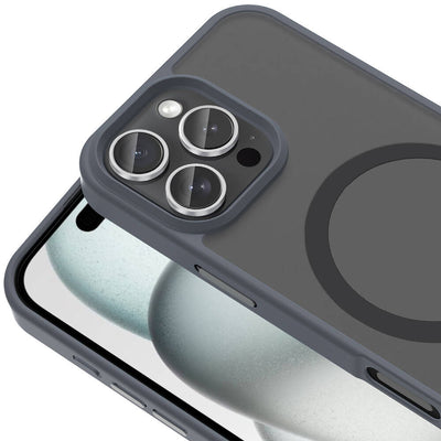 Apple iPhone 16 Pro Kılıf M-safe Şarj Özellikli Mat Arka Yüzey Zore Sio Kapak Mavi