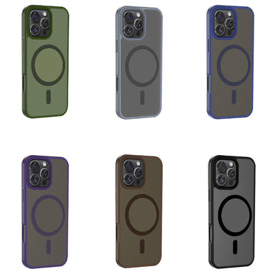 Apple iPhone 16 Pro Kılıf M-safe Şarj Özellikli Mat Arka Yüzey Zore Sio Kapak Rose Gold
