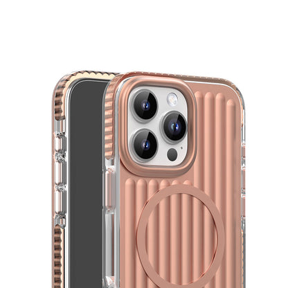 iPhone 16 Pro Kılıf M-safe Şarj Özellikli Oyuklu Tasarım Mutural Bumpy Clear Kılıf