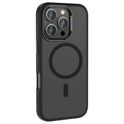 iPhone 16 Pro Kılıf M-safe Şarj Özellikli Parlak Kamera Çerçeveli Zore Kost Kılıf