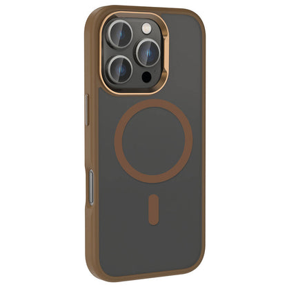 iPhone 16 Pro Kılıf M-safe Şarj Özellikli Parlak Kamera Çerçeveli Zore Kost Kılıf