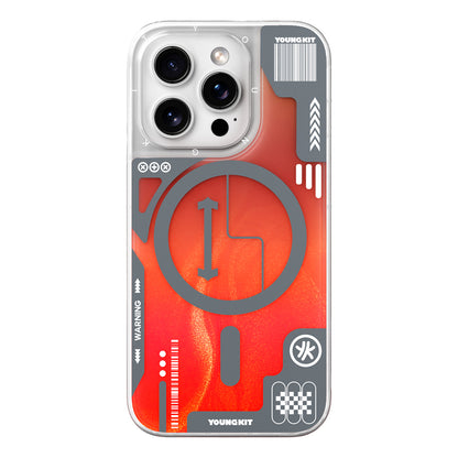 iPhone 16 Pro Kılıf M-safe Şarj Özellikli Parlak Kumlu Sıvılı Tasarımlı Galaxy Fantasy Serisi Kılıf