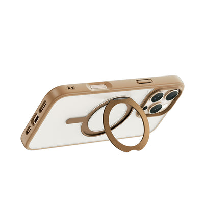 Apple iPhone 16 Pro Kılıf Magsafe Şarj Özellikli Parmak İzi Bırakmayan Wiwu FGG-202 Armor Ultra Serisi Kapak Gold