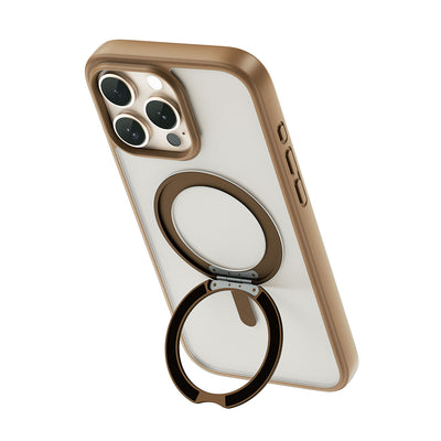 Apple iPhone 16 Pro Kılıf Magsafe Şarj Özellikli Parmak İzi Bırakmayan Wiwu FGG-202 Armor Ultra Serisi Kapak Gold