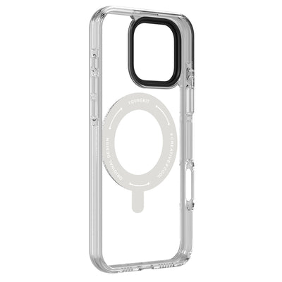Apple iPhone 16 Pro Kılıf Magsafe Şarj Özellikli Parmak Ring Standlı Youngkit Pivot Serisi Kapak Şeffaf