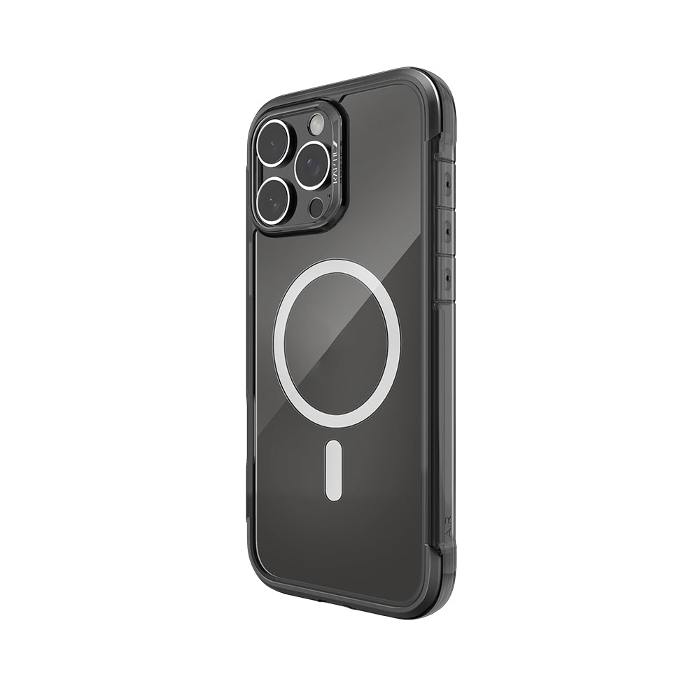 Apple iPhone 16 Pro Kılıf Magsafe Şarj Özellikli Raptic Air Serisi Airbag Tasarımlı Metal Köşelikli Şeffaf Kapak Gümüş
