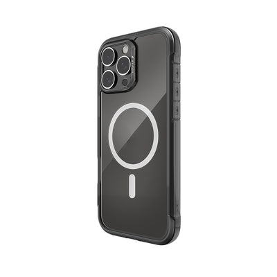 Apple iPhone 16 Pro Kılıf Magsafe Şarj Özellikli Raptic Air Serisi Airbag Tasarımlı Metal Köşelikli Şeffaf Kapak Gümüş