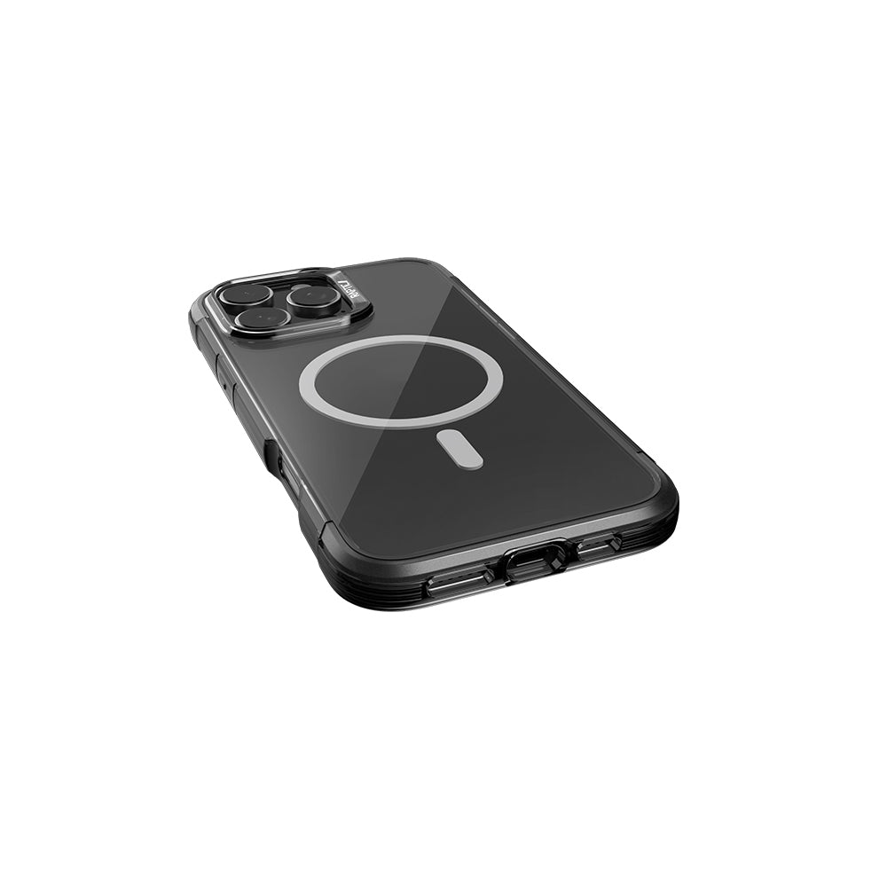 Apple iPhone 16 Pro Kılıf Magsafe Şarj Özellikli Raptic Air Serisi Airbag Tasarımlı Metal Köşelikli Şeffaf Kapak Gümüş
