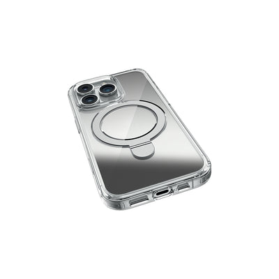 Apple iPhone 16 Pro Kılıf Magsafe Şarj Özellikli Raptic Air Stand Serisi Aynalı Arka Yüzey Standlı Kapak Gri
