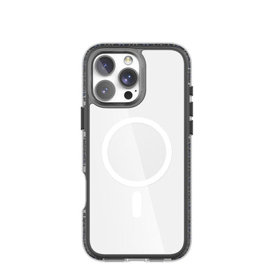 Apple iPhone 16 Pro Kılıf Magsafe Şarj Özellikli Raptic AirJoy Serisi Boncuk Tasarımlı Şeffaf Kapak Turuncu