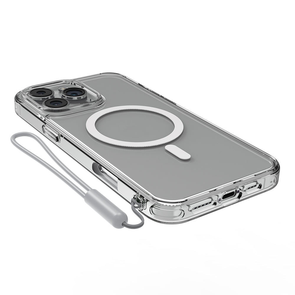 Apple iPhone 16 Pro Kılıf Magsafe Şarj Özellikli Raptic Crystal MagSafe Serisi Şeffaf Kapak Şeffaf