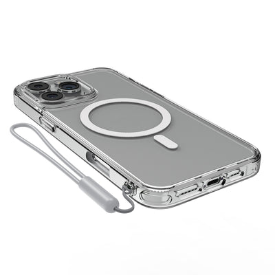 Apple iPhone 16 Pro Kılıf Magsafe Şarj Özellikli Raptic Crystal MagSafe Serisi Şeffaf Kapak Şeffaf
